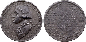 Mort de Adrien Tellier (18 Septembre 1795), Palloy (Plomb, 30.69 gr, 43 mm). Hennin 671. Très beau.