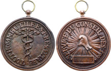 Service du Conseil des 500 (28 Octobre 1795) (Bronze, 82.99 gr, 57 mm). Hennin 682. Superbe. Attribué à Marouda.