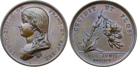 Mort de Louis XVII (8 Juin 1795) (Bronze, 37.54 gr, 41 mm). Superbe.