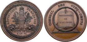 Conseil des Anciens (1798), Gatteaux (Bronze, 61.79 gr, 51 mm). Hennin 846. Superbe.