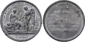 Napoleon, Constitution de la Repubblica Italica à Lyon 1802, Manfredini (Etain, 66.00 gr, 55 mm). Superbe.

La République italienne a été créée en 180...