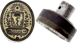 Cachet Révolutionnaire, Société de Pharmacie de Paris (1777) (Bronze, 160.00 gr, 34 mm). Superbe.

La Société de Pharmacie de Paris a été fondée en 18...