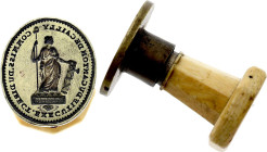 Cachet Révolutionnaire, Executif du Canton de Cailly, Commissaire du District (circa 1790) (Laiton doré, 40.59 gr, 20 mm). Superbe.

Le Canton de Cail...