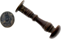 Cachet Révolutionnaire, Commune de Domgermie (circa 1790) (Laiton doré, 31.11 gr, 24 mm). Superbe.

Pendant la Révolution française, la commune de Dom...