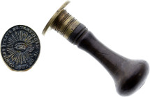 Cachet Révolutionnaire, Magistrat de Sûreté, Arrondissement de Coulommiers (1790s) (Bronze, 49.34 gr, 30 mm). Superbe.

Le magistrat de sûreté était u...