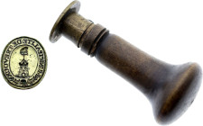 Cachet Révolutionnaire, Municipalité de Trevoux (circa 1790) (Laiton doré, 31.16 gr, 24 mm). Superbe.

La municipalité de Trévoux était l'organe de go...