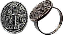 Bague Sigillaire, Républicain Français Jacobins (circa 1790) (Argent, 10.61 gr, 20 mm). Très beau.

Provient de la collection du Docteur André Bernhei...