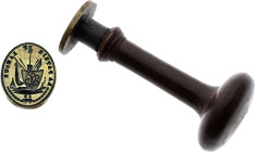 Cachet Révolutionnaire, La Patrie et L'Amour (circa 1790) (Laiton doré, 29.23 gr, 22 mm). Superbe.

"La Patrie et L'Amour" était une chanson populaire...