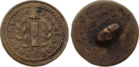 Bouton révolutionnaire, République Française (circa 1789) (Cuivre, 15 mm). Très beau.

Provient de la collection du Docteur André Bernheim
