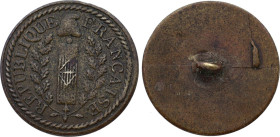Bouton révolutionnaire, République Française (circa 1789) (Cuivre, 23 mm). Très beau.

Provient de la collection du Docteur André Bernheim