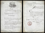 [TEXTE DE LOI; DéPUTéS; PRéSIDENT]. Convention Nationale (1792-1795).
P.S. Loi, copie conforme, à en-tête imprimée de 4 pages, signée, n°5033 décrétan...