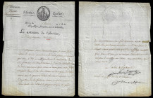 [MINISTRE DE L'INTERIEUR; AUTRICE; BONAPARTE]. Directoire (1795-1799).
P.S. Lettre à en-tête pré-imprimée du Ministre de l'Intérieur, Bureau des Encou...