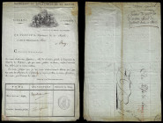 [MINISTèRE DE L'INTéRIEUR; AIN; MANCHE]. Consulat (1799-1804).
P.S. Lettre pré-imprimée de la Préfecture du Département de la Manche, adressant au Pré...