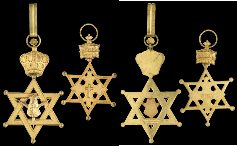 Ethiopia, Order of Solomon’s Seal, Type 2, Knight’s breast badge, 40.1 mm; and O...