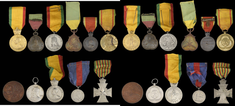 Ethiopia, Miscellaneous Medals (12): Menelik I silver medal of Merit, in cupro-n...
