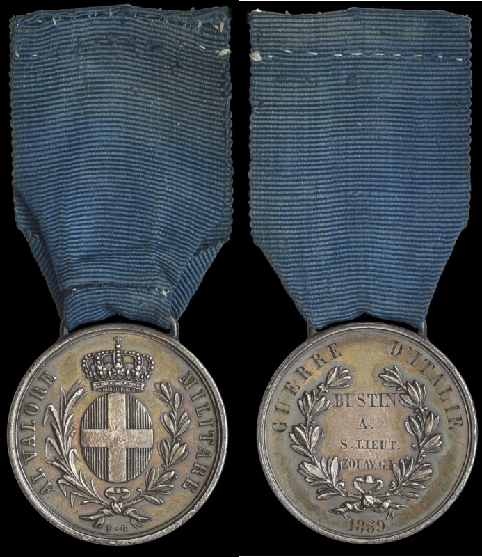 Sardinia, Al Valore Militare, reverse engraved in capitals Guerre d’Italie 1859 ...