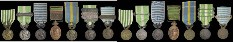 Overseas Campaign Medals (6), Morocco 1909, 4 clasps, Maroc, Haut-Guir, Casablan...