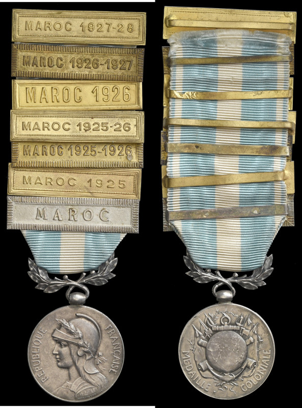 Médaille Coloniale, official type, by Georges Lemaire, in silver, rim stamped ar...