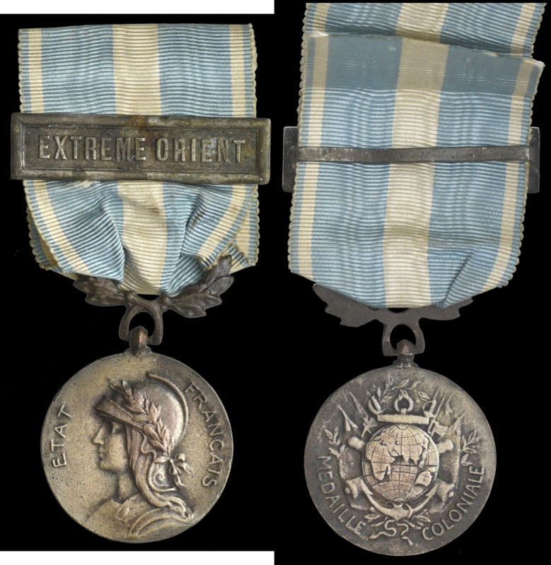 Médaille Coloniale, Etat Français Issue, unsigned, in silvered bronze, single cl...