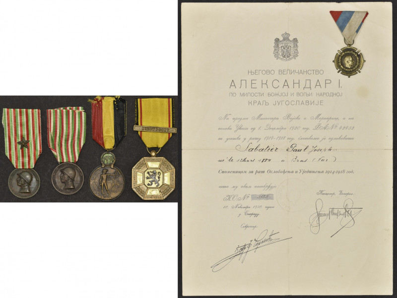 Great War Foreign Awards to French troops (8), Belgium, Medal of the Three Citie...