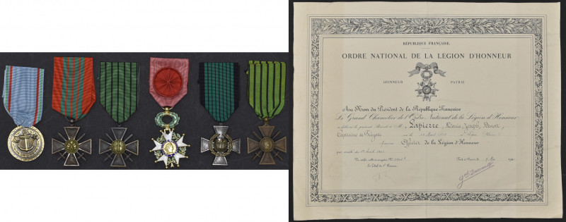 A Vichy Era Légion d’Honneur Conferred Ten Years after the Original Award, Légio...