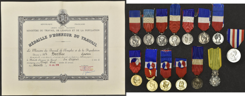 Ministerial Medals of Honour (14), Medal of Honour for Public Works (12), in sil...