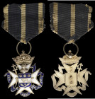 India, Kapurthala, Nishan i Iftekhar, Third Class, breast star, in silver-gilt and enamels, with arched crown, variety with flat pointed crown, 34mm, ...