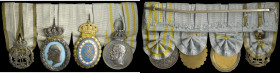 Sweden, A Scarce Swedish Courtier’s Group of 4, comprising: King Oscar II and Queen Sofia’s Golden Wedding Anniversary Medal, 1907, in silver-gilt, by...