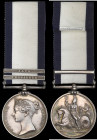 The Naval General Service with clasps ‘Trafalgar’ and ‘Java’ awarded to Ordinary Seaman Francis James, of St. Columb, Cornwall, who was pressed into s...