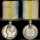 Scinde Medal, 1843, Meanee / Hyderabad reverse, with contemporary replacement silver straight bar suspension typical of the 22nd Foot (Color Serjt. Jo...