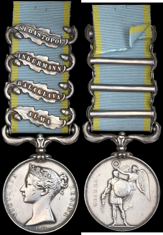 The ‘Light Brigade’ Charger’s Crimea Medal with 4 clasps awarded to Troop Sergea...