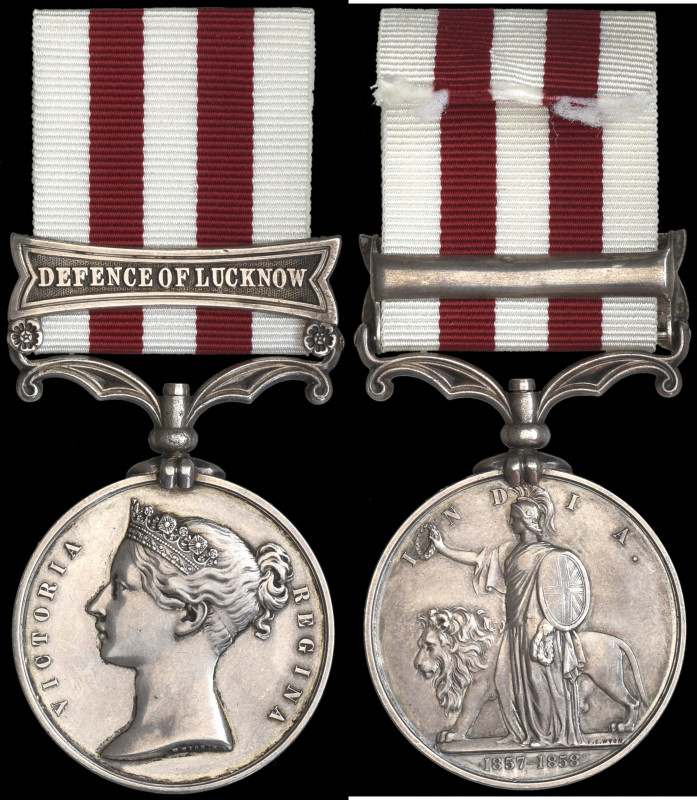 The Indian Mutiny Medal with clasp ‘Defence of Lucknow’ to Major Edward Woolhous...