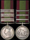 Afghanistan, 1878-1880, 3 clasps, Peiwar Kotal, Charasia, Kabul (1612 Pte J. Dougherty. 72nd Highrs), toned, light obverse contact marks, otherwise ve...