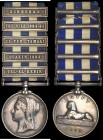 Egypt & Sudan, 1882-89, 5 clasps, Tel-El-Kebir, Suakin 1884, El-Teb_Tamaai, The Nile 1884-85, Kirbekan (1849. Pte G. Nixon. 19th Hussars.), suspension...