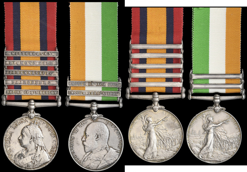 A Boer War Pair awarded to Sergeant-Farrier W. Westley, 27th Battalion, Imperial...