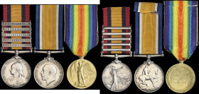 A Boer War and Great War Group of 3 awarded to Private Thomas Berry, 3rd Battalion, Royal Fusiliers, late “U” Battery, Royal Horse Artillery, wounded ...