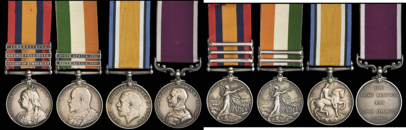 A Boer War and Great War Long Service and Good Conduct Group of 4 awarded to Far...