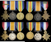 Great War 1914 Star Trios (2) to Sergeant Thomas Vickers, 2nd Battalion, Royal Warwickshire Regiment, killed in action on 19 October 1914, and Trumpet...