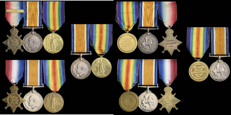 A ‘Family’ 1914 Star Trio and Pair awarded to Charles & Clement Sheryer, and a G...