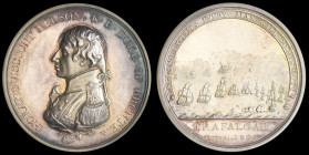 Turton’s Medal for Trafalgar, 1805, restrike in silver by John Pinches, edge officially impressed ‘No.36.’, 48mm width, in original case of issue, ton...