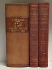 Books: ‘A Naval Biographical Dictionary’ by William O’Byrne, London, 1849, quarto, half-bound in red morocco leather with gilt titles to spine, printe...