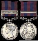 India General Service, 1854-95, single clasp, Northwest Frontier, engraved in a running script (Sepoy Choor Sing 4th Sikh Infy.), very fine The Northw...
