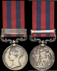 India General Service, 1854-95, single clasp, Bhootan, engraved in a running script (Sepoy Mutar Sing. 11th Regt. N.I.), claw tightened, very fine Ex ...