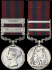 India General Service, 1854-95, 2 clasps, Perak, Burma 1885-87, engraved in a running script (Private Ramalingum C. Co Madras Sappers & Miners), very ...
