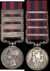 India General Service, 1854-95, 4 clasps, Burma 1885-87, Burma 1887-89, Chin Hills 1892-93, Kachin Hills 1892-93, engraved in a running script (Engene...