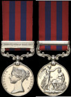 India General Service, 1854-95, single clasp, Kachin Hills 1892-93, engraved in a running script (1666 Sepoy Hazara Singh, Chin Levy Mil. Police), era...