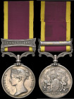 China, 1857-60, single clasp, Pekin 1860, impressed (Ebram Khan. 2nd C Sto. HMS Zenobia. IN.), good very fine, rare to Indian Marine

Estimate: GBP ...