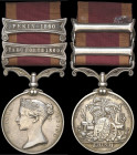 China, 1857-60, 2 clasps, Taku Forts 1860, Pekin 1860, impressed (Veeragoo Madras Saps. & Mins.), very fine and rare Only members of ‘A’ Company were ...