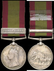Afghanistan, 1878-80, single clasp, Peiwar Kotal, engraved in a running script (Sepoy Akbar Alli, 5th Punjab Inf.), suspension rather slack, almost ve...
