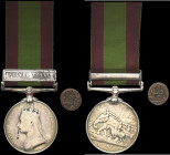 Afghanistan, 1878-80, single clasp, Peiwar Kotal, engraved in a running script (Bheestie Alimgull 2nd Bn 8th…..), suspension refixed, polished and wit...